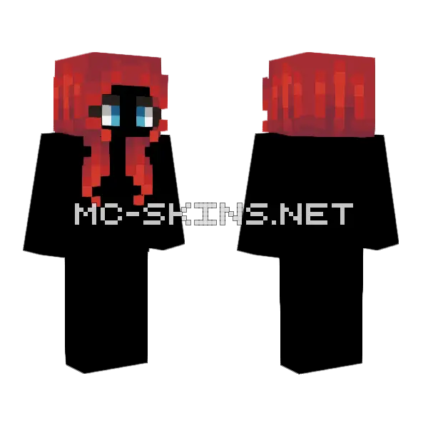Female HB Short Strawberry Fade Minecraft skin, front and back