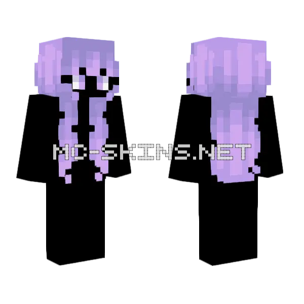 Female Hb Soft Lilac Purple Minecraft skin, front and back