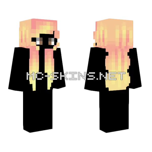 Female HB Straight Pink Lemonade Fade V2 Minecraft skin, front and back