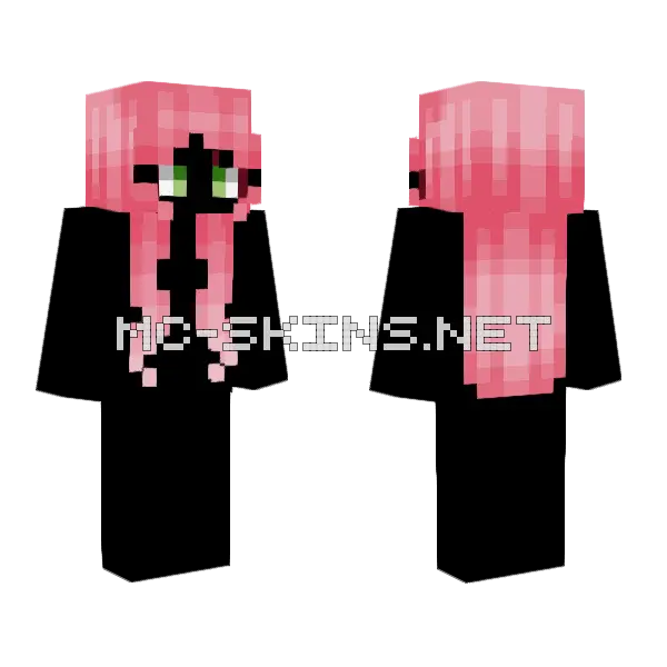 Female HB Strawberry Pink Minecraft skin, front and back