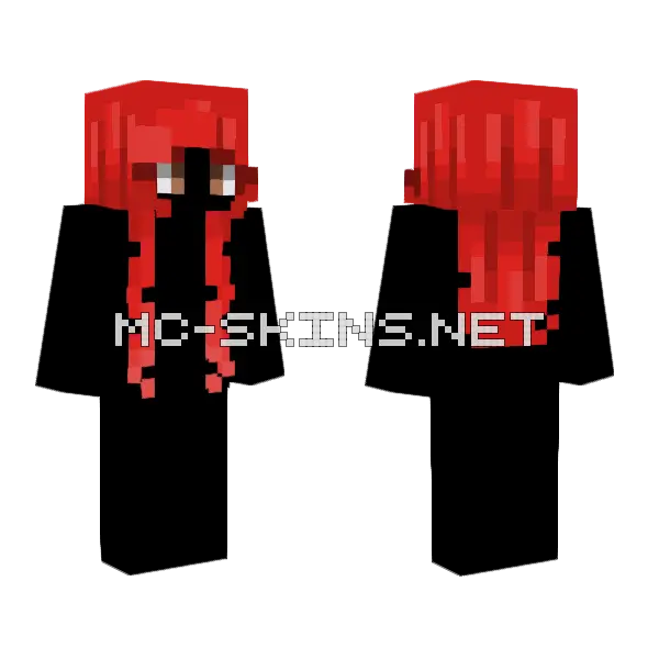 Female Hb Thin Wendy Red Minecraft skin, front and back