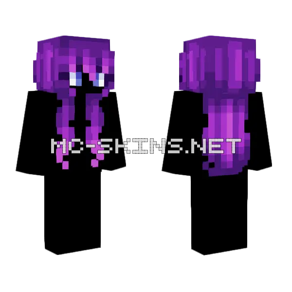 Female HB Void Purple Minecraft skin, front and back