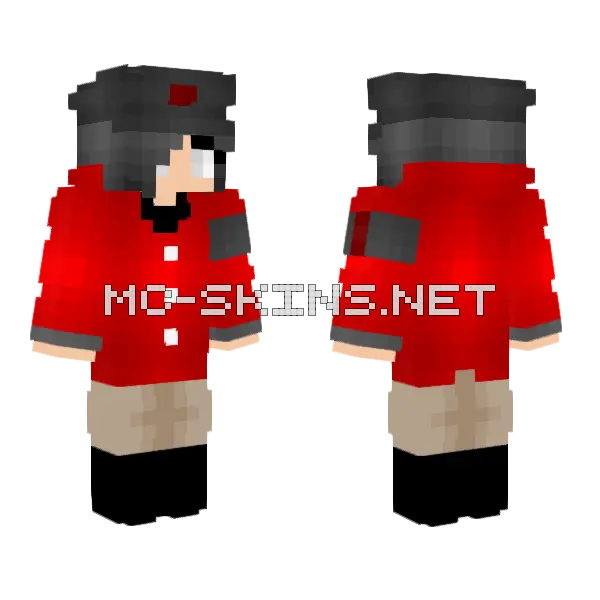 Female Inferno Blood Uniform Minecraft skin, front and back