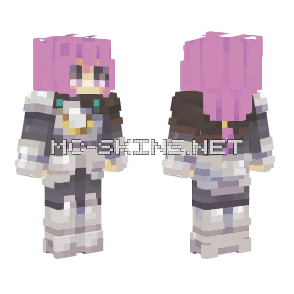 Female Knight Kenjipmanero Minecraft skin, front and back