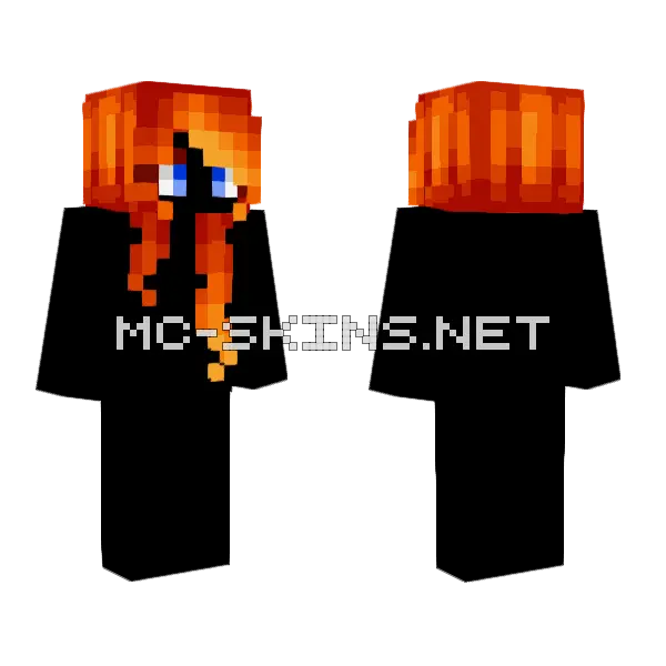 Female Lava Fade Minecraft skin, front and back