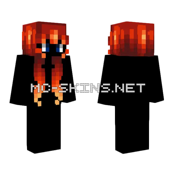 Female Lava Flow Minecraft skin, front and back