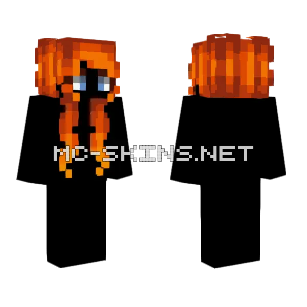 Female Mandarin Ginger Minecraft skin, front and back