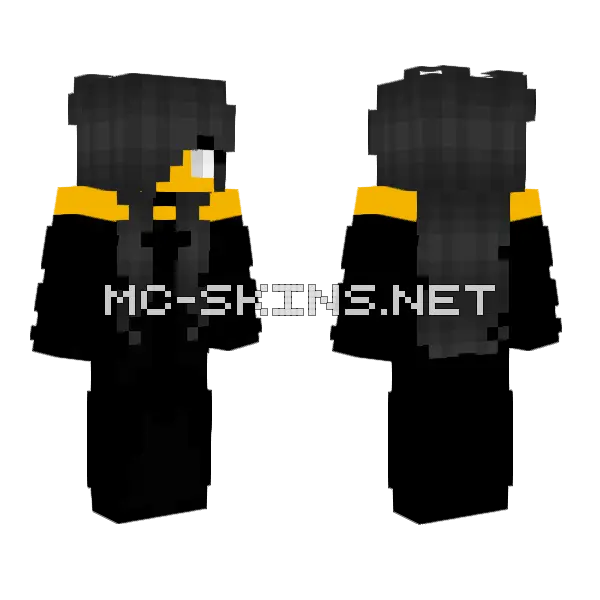 Female Midnight Dress Minecraft skin, front and back