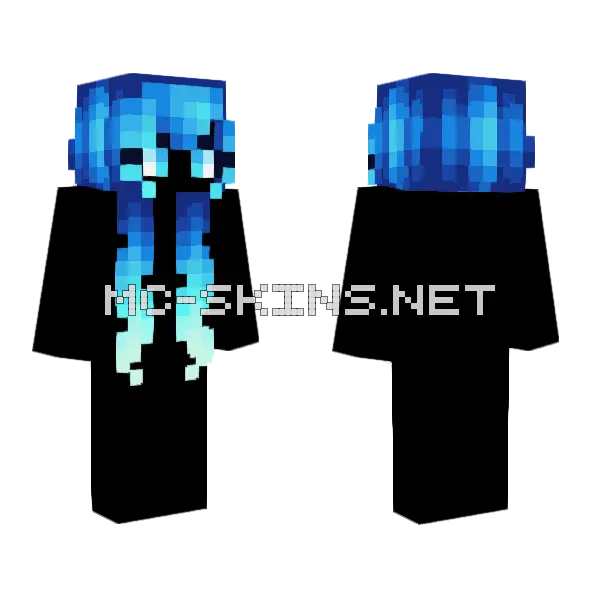 Female Ocean Fade V2 Minecraft skin, front and back
