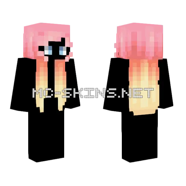 Female Pink Lemonade V3 Minecraft skin, front and back