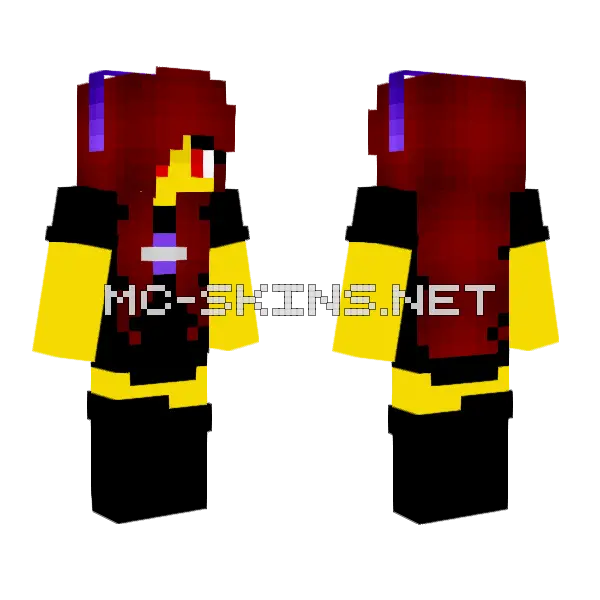 Female Purple Headband Minecraft skin, front and back