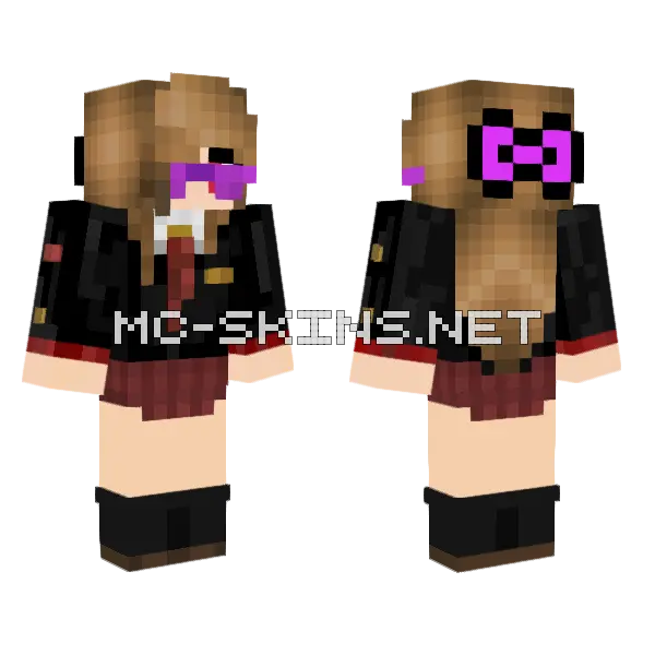 Female School Uniform Minecraft skin, front and back