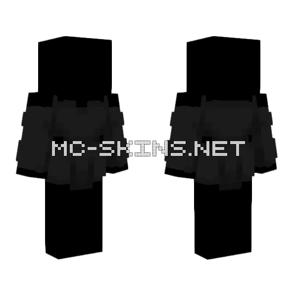 Female Simple Black Dress Minecraft skin, front and back