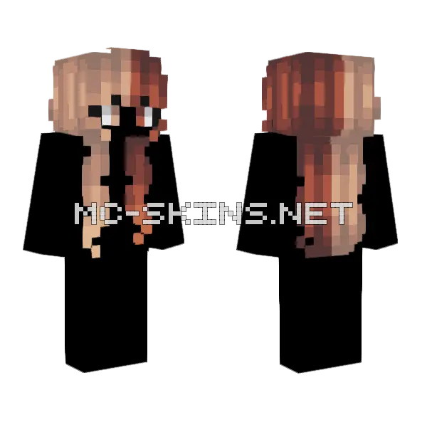 Female Split Ginger Brown Minecraft skin, front and back