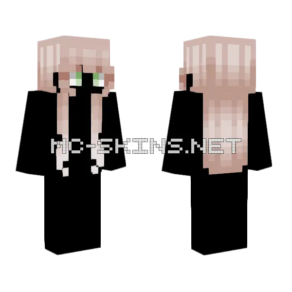 Female Straight Long Thin Dirty Blonde Minecraft skin, front and back