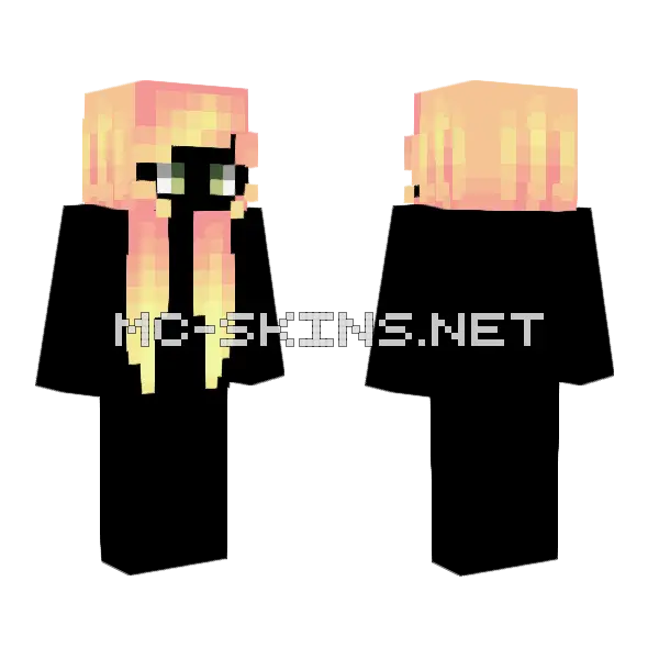 Female Straight Pink Lemonade Fade Minecraft skin, front and back