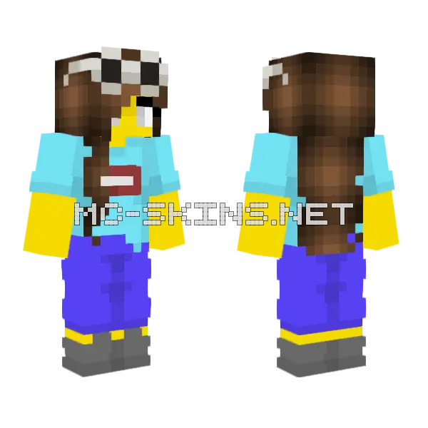 Female Supreme Goggles Minecraft skin, front and back