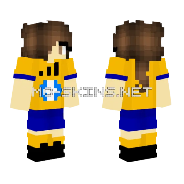 Female Swedish Football Soccer Minecraft skin, front and back