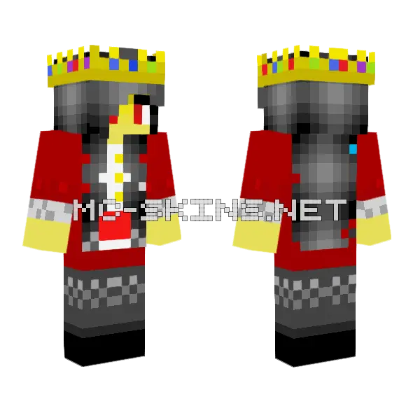 Female Technoblade Minecraft skin, front and back