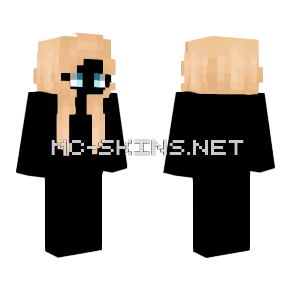 Female Thick Platinum Blonde Minecraft skin, front and back