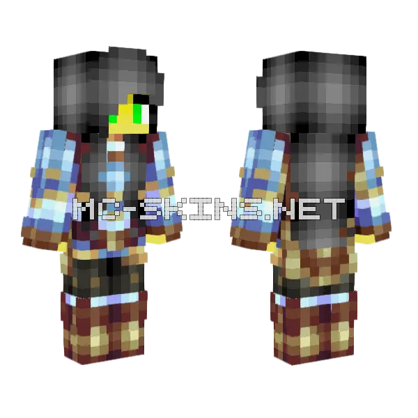 Female Zelda Outfit Minecraft skin, front and back