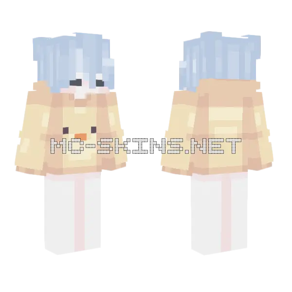 Femboy Duck Hoodie Minecraft skin, front and back