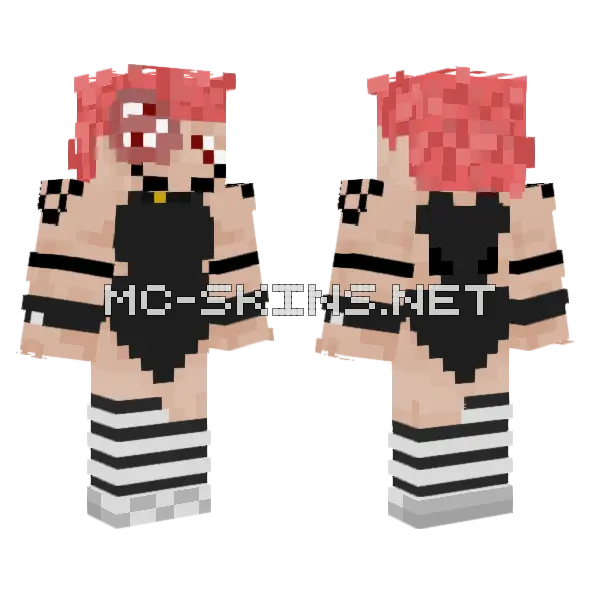 Femboy Heian Sukuna Minecraft skin, front and back