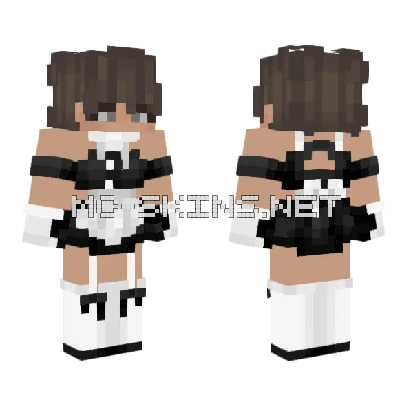 Femboy Outfit Minecraft skin, front and back