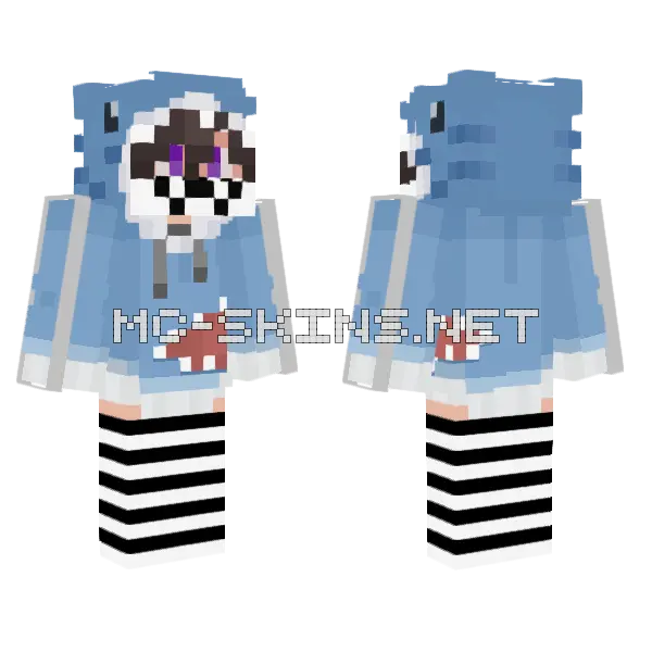 Femboy Shark UwU Minecraft skin, front and back