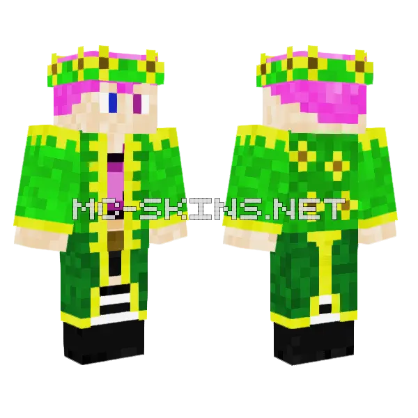 Femboy Sunflower General Minecraft skin, front and back
