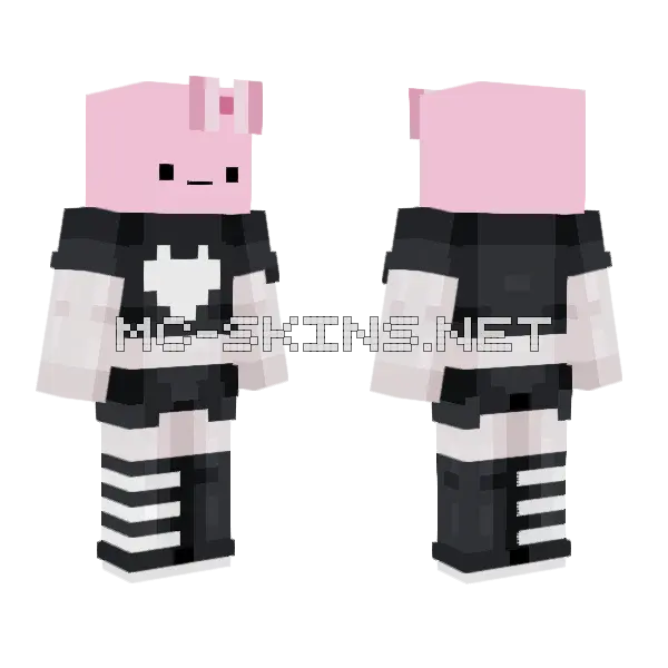 Femboy Version Minecraft skin, front and back