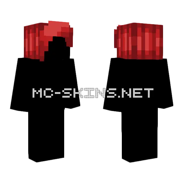 Feminine Short Red Hair Minecraft skin, front and back