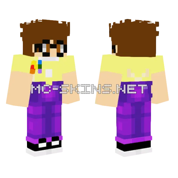 Ferb Cosplay Bing Bong Pin Minecraft skin, front and back