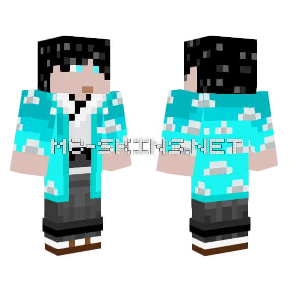 Festival Emo Minecraft skin, front and back