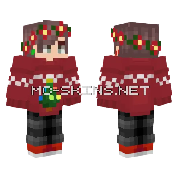 Festive Skin 2023 Minecraft skin, front and back