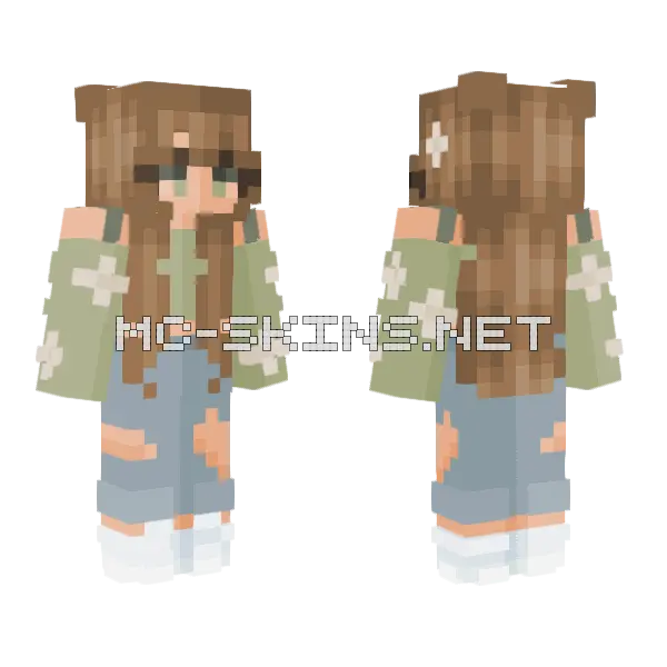 Field Of Daisies Minecraft skin, front and back