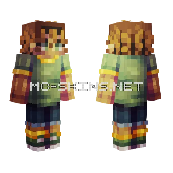 Fields And Roadsides Minecraft skin, front and back