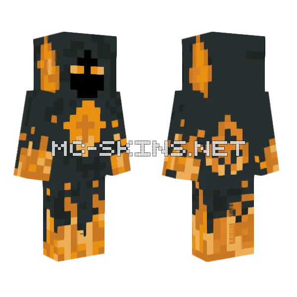 Fier Fire Monster Minecraft skin, front and back