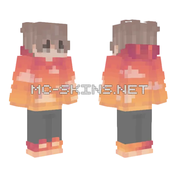 Fiery Cloud Outfit Minecraft skin, front and back