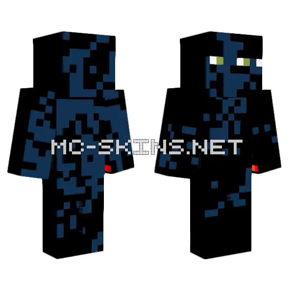 Fiery Creeper Monster Minecraft skin, front and back