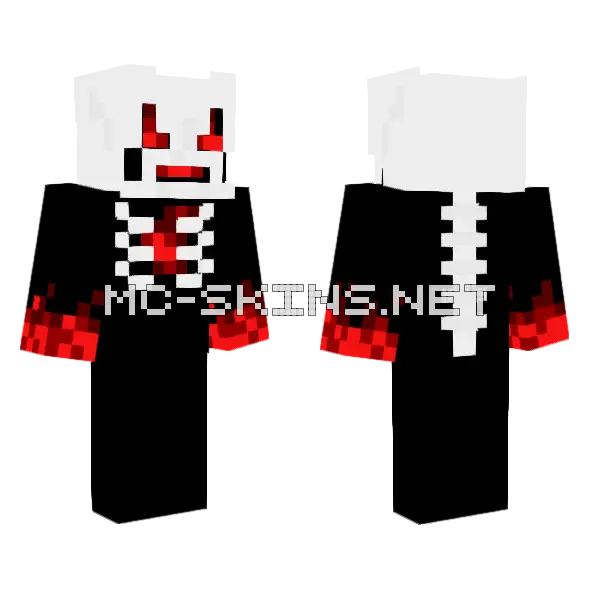 Fiery Skeleton Warrior, front and back