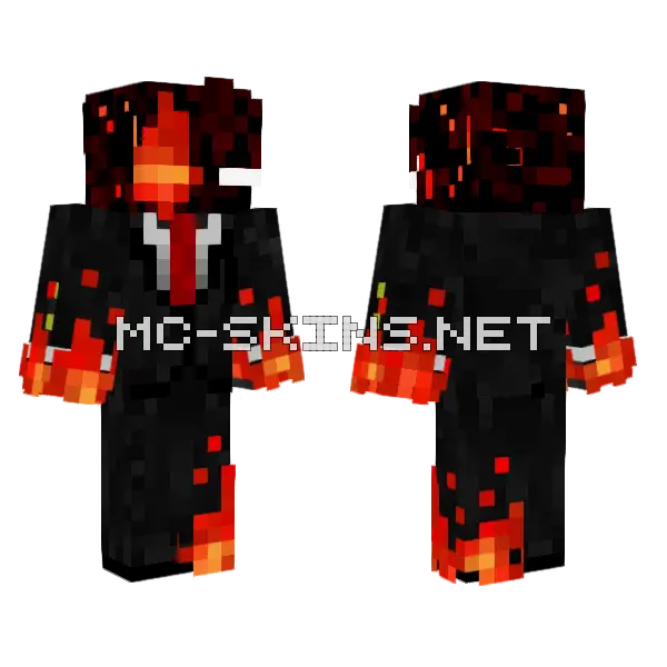 Fiery Smile Minecraft skin, front and back