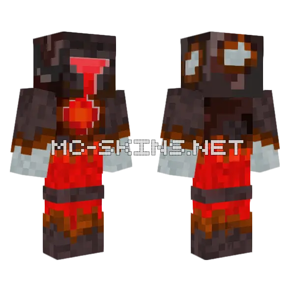 Fighter Redstone Robot Minecraft skin, front and back