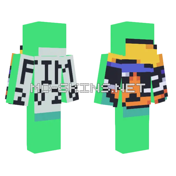 Fim 2026 Comms Open Minecraft skin, front and back