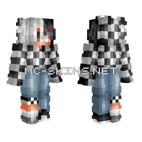 Finish Line Minecraft skin, front and back