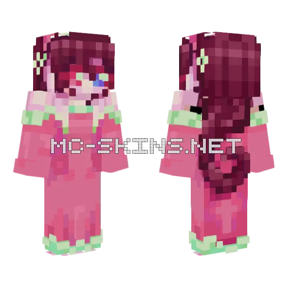 Finished Bunny Girl Minecraft skin, front and back