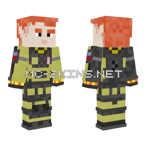 Finka Firefighter Suit Minecraft skin, front and back