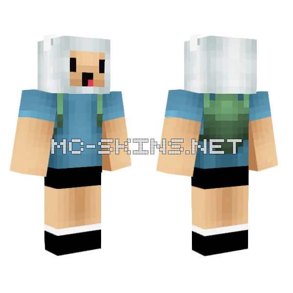 Finn No Pants Minecraft skin, front and back