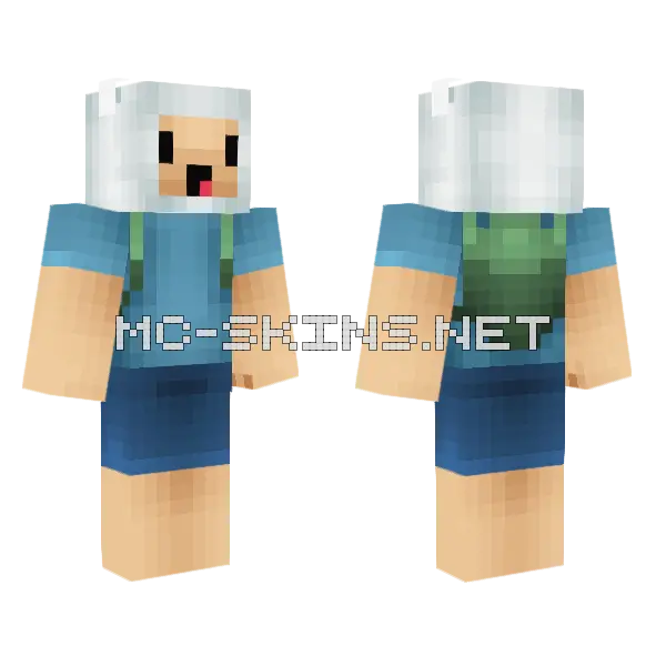 Finn No Shoes Minecraft skin, front and back