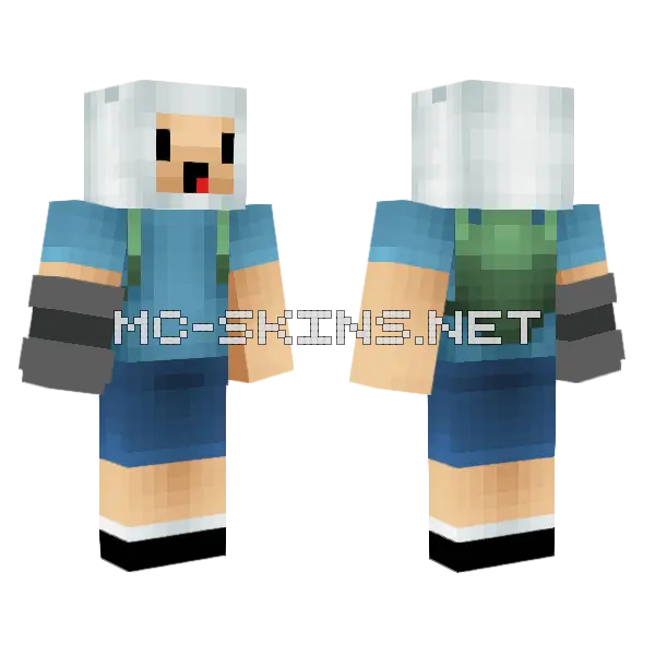 Finn Robot Arm Minecraft skin, front and back